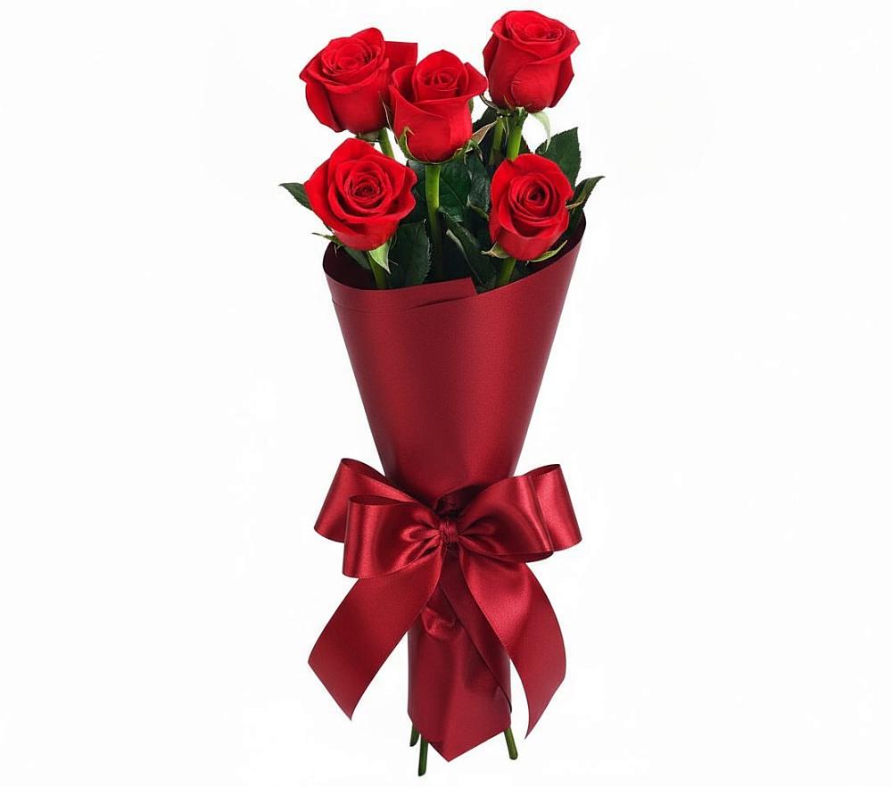 Букет 5 Красных роз Эдлесс Лав в Александровке Донской
