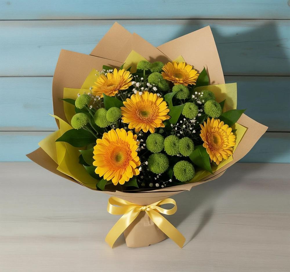 Букет цветов из: Герберы и Хризантемы в Александровке Донской