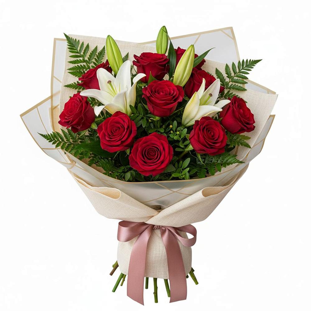 Букет цветов из: Лилии и Розы в Александровке Донской