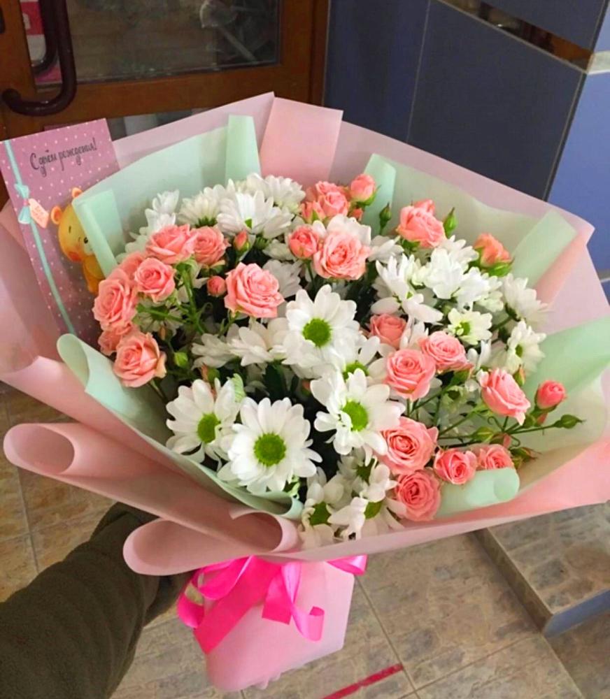 Букет цветов из: Розы и Хризантемы в Александровке Донской