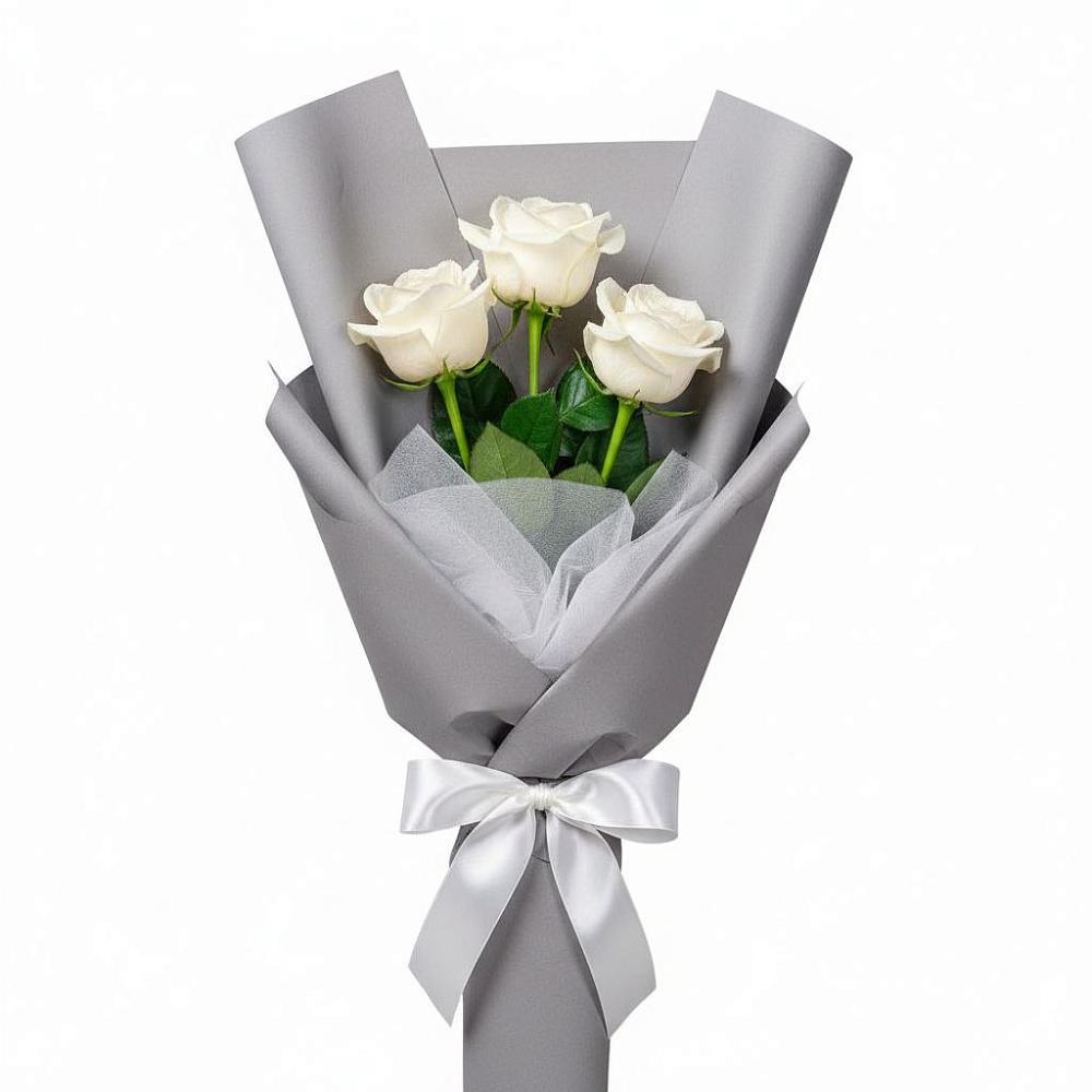 Букет 3 белые розы в Александровке Донской