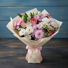 Букет цветов из:  Хризантемы, Альстромерии и Розы #REPLACE_PRED# Александровке Донской