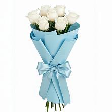 Букет 7 белых роз Проуд в Александровке Донской