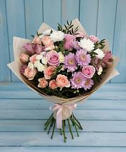 Букет цветов из:  Хризантемы, Розы и Альстромерии в Александровке Донской