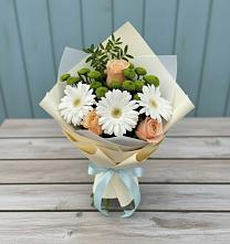 Букет цветов из:  Герберы, Розы и Хризантемы #REPLACE_PRED# Александровке Донской