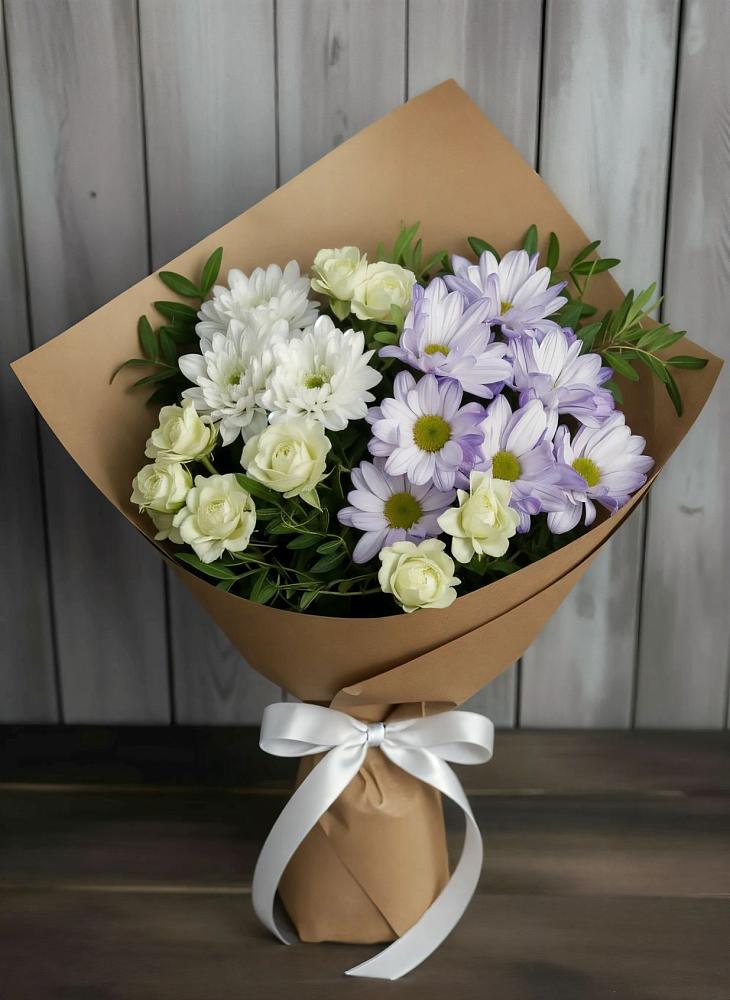 Букет цветов из: Хризантемы и Розы в Александровке Донской